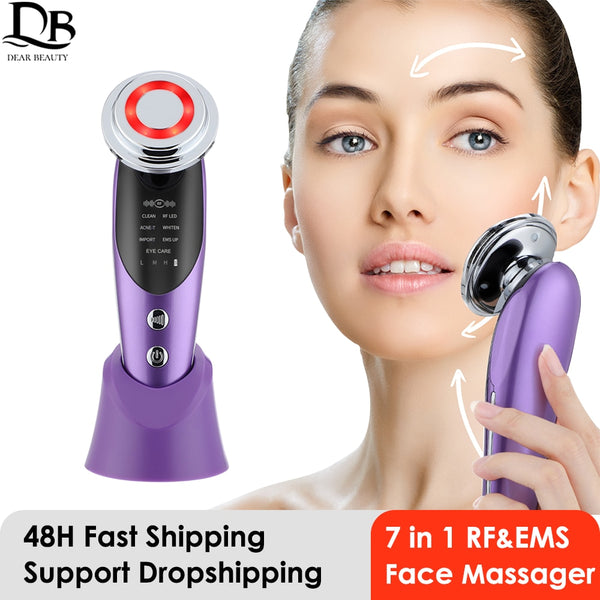LNGOOR Face Massager 7 in 1 Skin Care Tools Red and Blue Light Therapy High  Frequency Facial Machine Face Cleaner Lifting Machine Face Tightening  Machine 