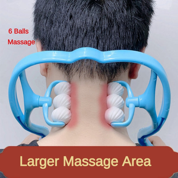 Hand Roller Neck Shoulder Dual Trigger Point Self Massager Pressure Relieve  Tool